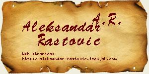 Aleksandar Rastović vizit kartica